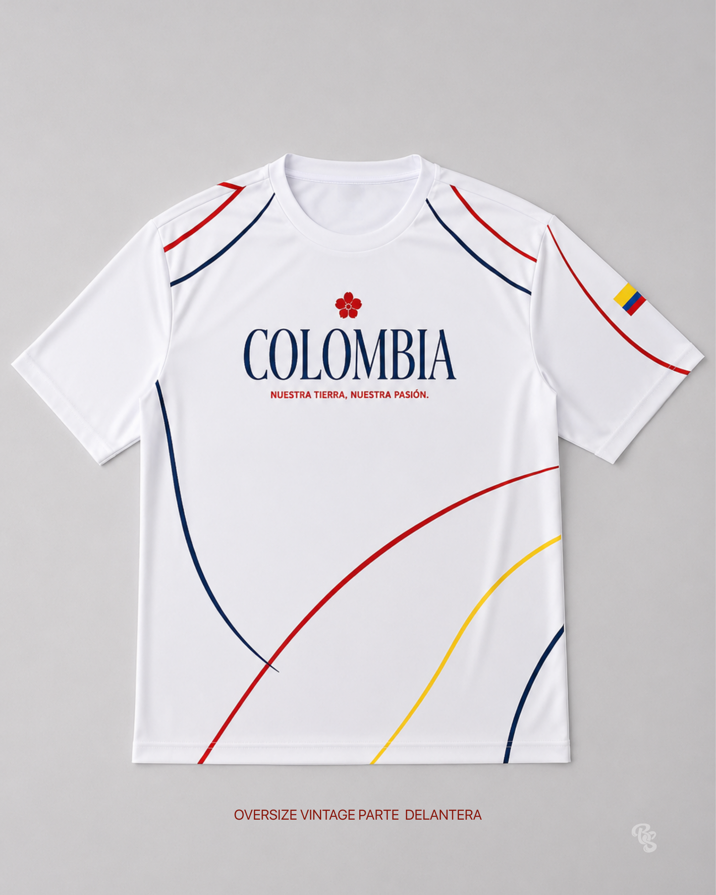 CAMISETA OVERSIZE MINIMALISTA COLOMBIA MUJER