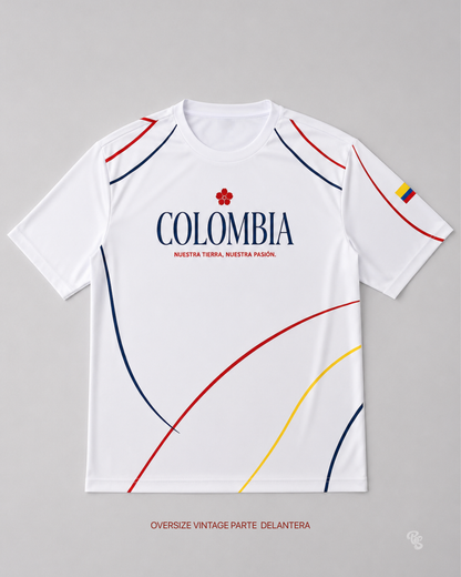CAMISETA OVERSIZE MINIMALISTA COLOMBIA MUJER